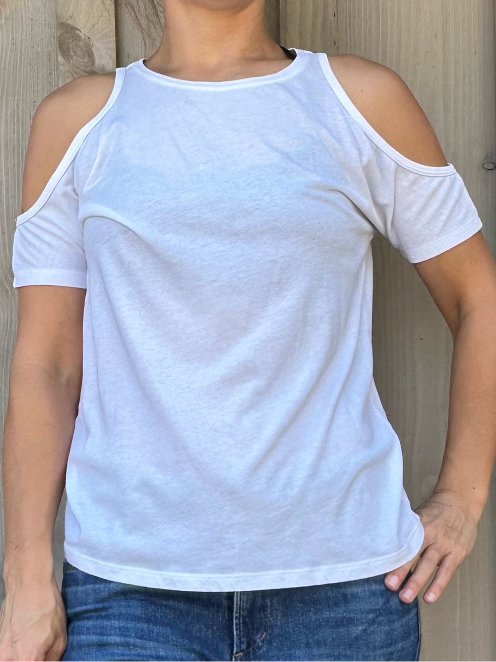 Victoria's Secret White Cold-Shoulder Tee